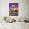 US 66 Motorcycle - Full Round Diamond - 40x50cm