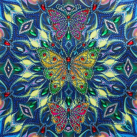 Crystal - Partial Crystal Diamond - 30x30cm