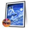 Snow Wolf - Full Round Diamond - 30x40cm