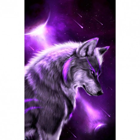Snow Wolf - Full Round Diamond - 30x40cm