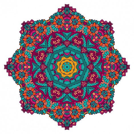 Mandala Datura Tree - Full Round Diamond - 30x30cm