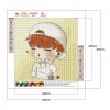 Cartoon Boy - Full Round Diamond - 30x30cm