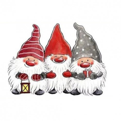 Christmas Gnome Goblin - Full Round Diamond - 40x30cm