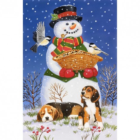 Snowman - Full Round Diamond - 30x40cm