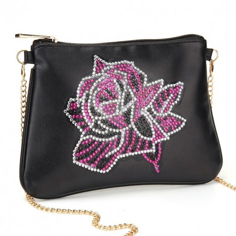 DIY Flower Special Shape Diamond Leather Chain Shoulder Bag