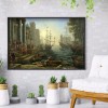Sailboat Sea - Full Round Diamond - 45x35cm