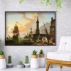 Sailboat Sea - Full Round Diamond - 45x35cm