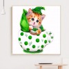 Kitten Animal - Full Round Diamond - 30x30cm