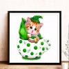 Kitten Animal - Full Round Diamond - 30x30cm