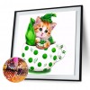 Kitten Animal - Full Round Diamond - 30x30cm