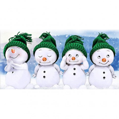 Snowman Festival - Full Round Diamond - 50x30cm