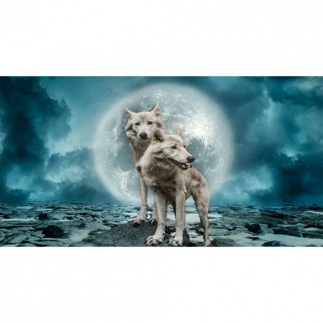Moon Wolves - Full Round Diamond - 85x45cm