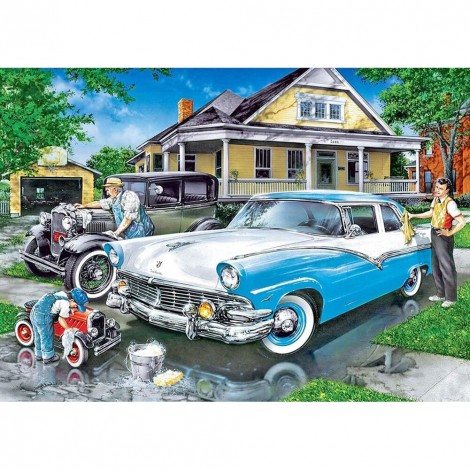 Cars - Full Round Diamond - 40x30cm
