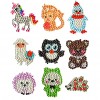 9pcs DIY Diamond Painting Puzzle Cartoon Animal Stickers Kit Book/Cup Decor