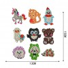 9pcs DIY Diamond Painting Puzzle Cartoon Animal Stickers Kit Book/Cup Decor