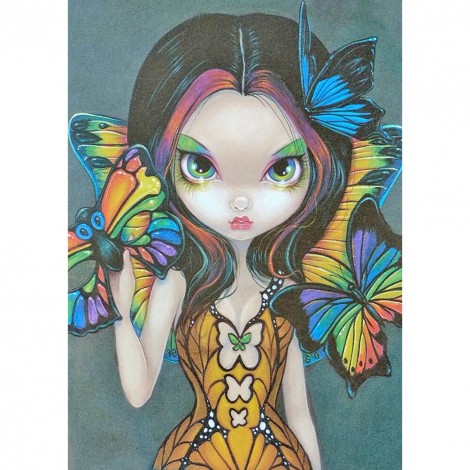 Big Eyes Doll-Round Diamond-30*40CM