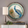 Iron Sheet DIY Special Shaped Diamond Painting Blue Peafowl Tin Kit (TPH10)