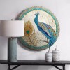 Iron Sheet DIY Special Shaped Diamond Painting Blue Peafowl Tin Kit (TPH10)
