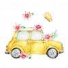 Flower Car 5D DIY Full Round Diamond Painting Rhinestone Art Craft 30x30cm