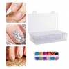 64 Grids Diamond Painting Storage Box Transparent Nail Case