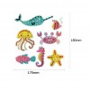 7pcs Diamond Painting Mosaic Marine Animal DIY Round Drill Adhesive Sticker