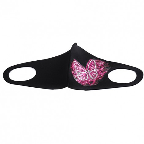 Lovely Pink Butterfly on Women Mask DIY 5D Part Drill Diamond Painting Kit