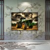 Tractor Side View - Full Round Diamond - 40x30cm