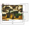 Tractor Side View - Full Round Diamond - 40x30cm