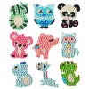 9pcs Handmade Resin Diamond Painting Stickers Cartoon Animal Book Decals