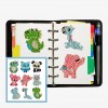 9pcs Handmade Resin Diamond Painting Stickers Cartoon Animal Book Decals
