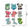 9pcs Handmade Resin Diamond Painting Stickers Cartoon Animal Book Decals