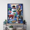 Xmas Snowman 5D DIY Full Round Diamond Painting Mosaic Decor Beadwork Kits