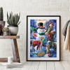 Xmas Snowman 5D DIY Full Round Diamond Painting Mosaic Decor Beadwork Kits