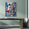 Xmas Snowman 5D DIY Full Round Diamond Painting Mosaic Decor Beadwork Kits