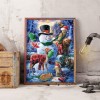 Xmas Snowman 5D DIY Full Round Diamond Painting Mosaic Decor Beadwork Kits