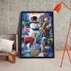Xmas Snowman 5D DIY Full Round Diamond Painting Mosaic Decor Beadwork Kits