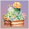 Succulent Plants-Round Diamond-30*30CM
