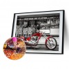 Retro Motorcycle - Full Round Diamond - 40x30cm