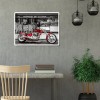 Retro Motorcycle - Full Round Diamond - 40x30cm