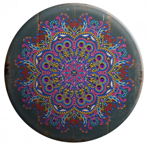 Round Tin Diamond Painting DIY Mandala Special Shaped Rhinestones Picture
