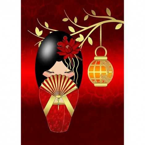 Chinese Doll-Round Diamond-30*40CM