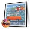 Bus and Houses - Full Round Diamond - 30x30cm