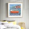 Bus and Houses - Full Round Diamond - 30x30cm