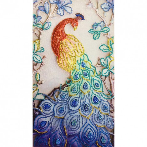 5D DIY Special Shaped Diamond Painting Peacock Cross Stitch Kit (Peacock 2)