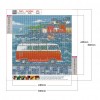 Bus and Houses - Full Round Diamond - 30x30cm