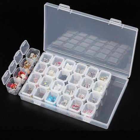 28 Slots Plastic Storage Box Art Rhinestone Jewelry Display Case Diamond painting tools