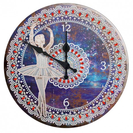 Diamond Ballet Girl Partial Special Drill Metal Clock Picture of Rhinestone