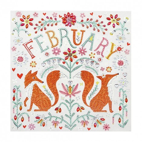 5D DIY Special Shape Diamond Painting February Embroidery Craft Kit (R8429)