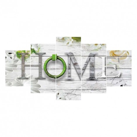 5pcs/set Home - Full Round Diamond Painting - 95x45cm