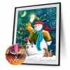 DIY Full Diamond Picture 5D Drill Smile Snowman Round Painting Kit (B3560)